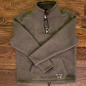 Vs pink XS army green sherpa pullover half zip